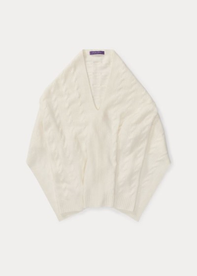 Ponchos Ralph Lauren Mujer Creme - Cable Cashmere - ASMIZ8730